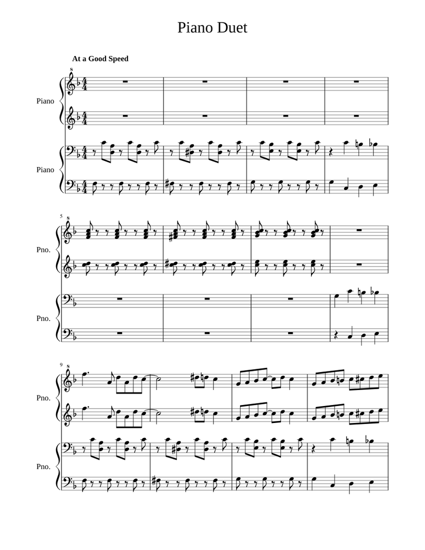 Piano Duet Sheet music for Piano | Download free in PDF or MIDI