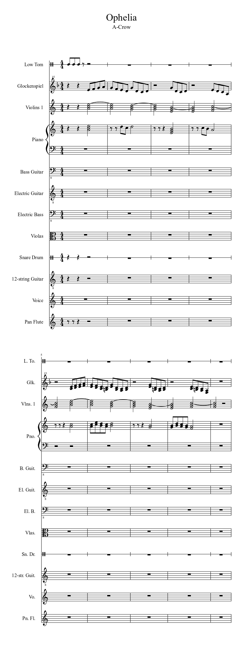 Ophelia Sheet Music Download Free In PDF Or MIDI
