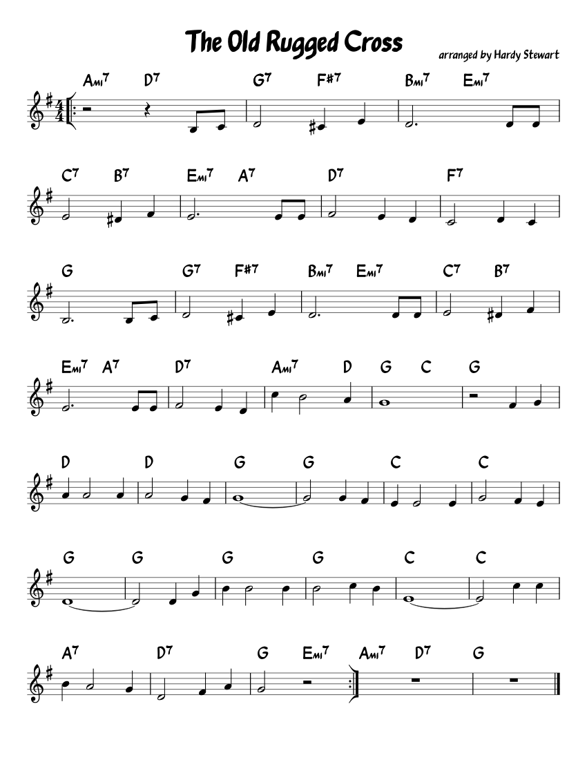 The Old Rugged Cross sheet music for Piano download free in PDF or MIDI