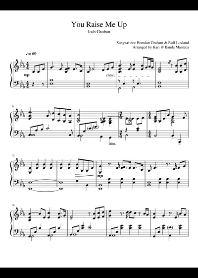 Josh Groban sheet music free download in PDF or MIDI on MuseScore.com