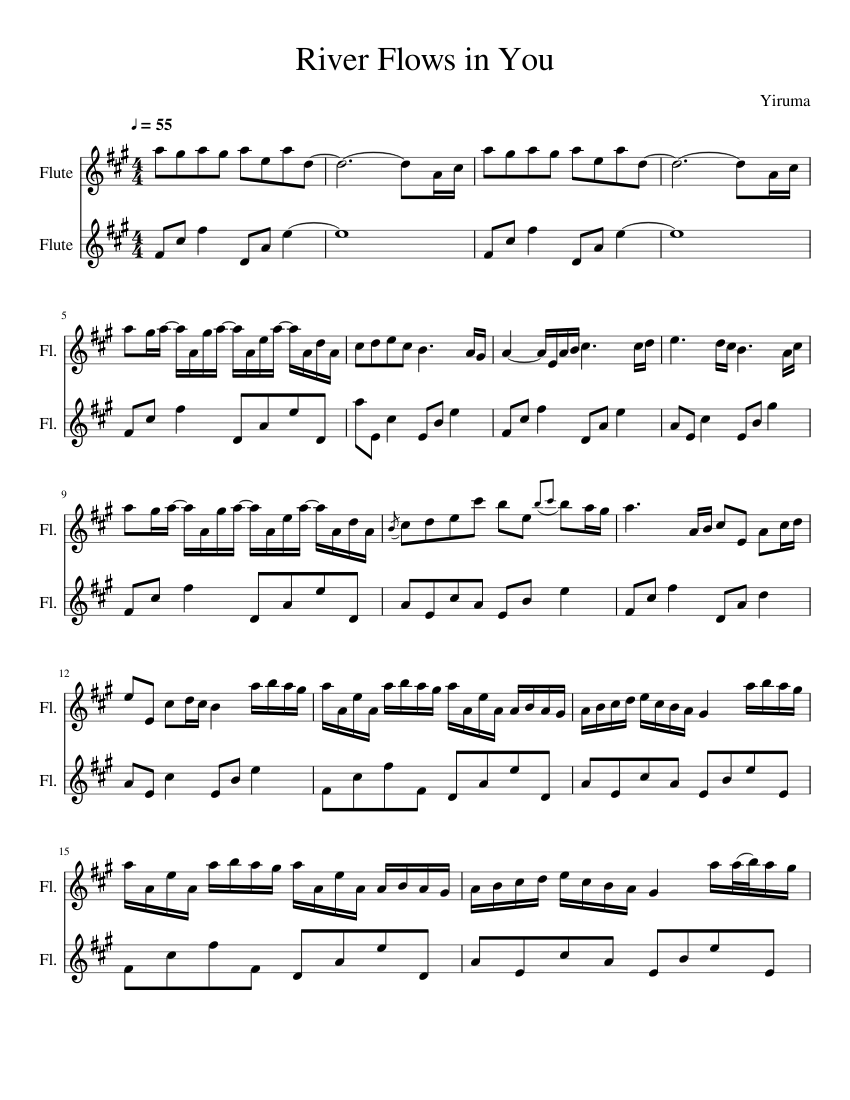 River Flows in You Flute Duet Sheet music for Flute | Download free in