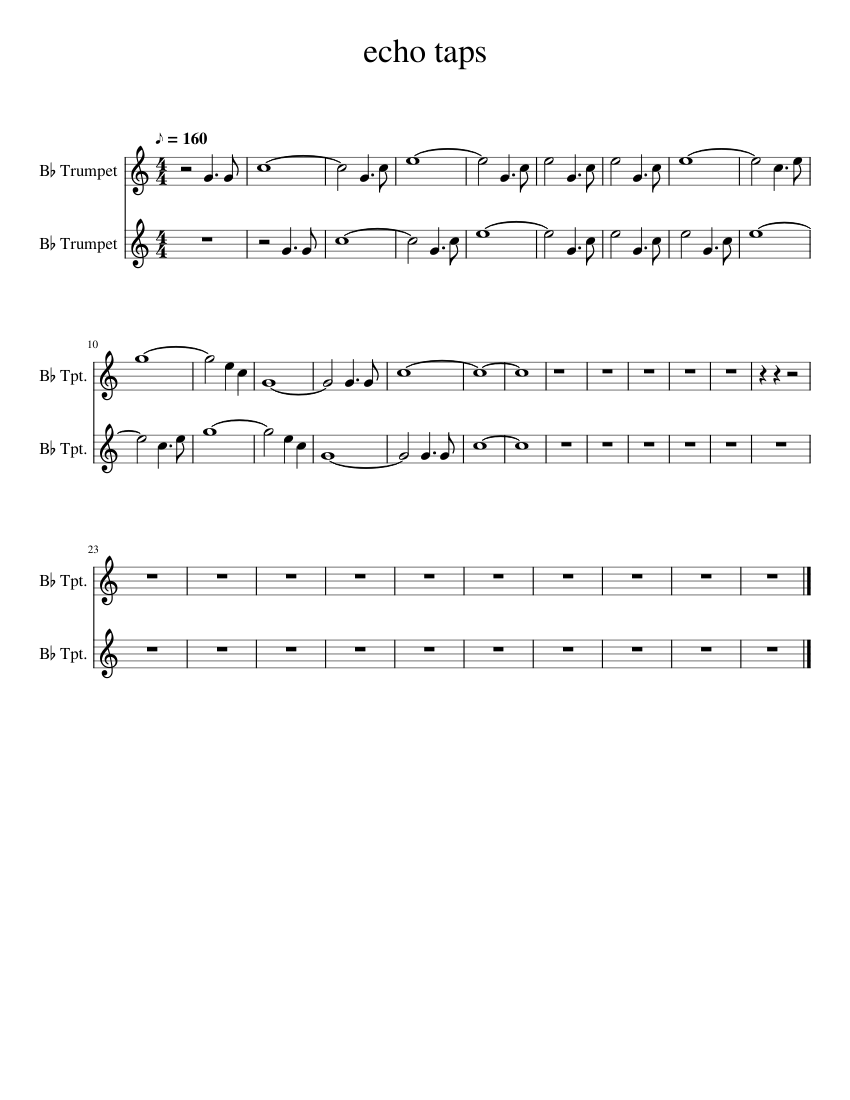 echo taps sheet music for Trumpet download free in PDF or MIDI