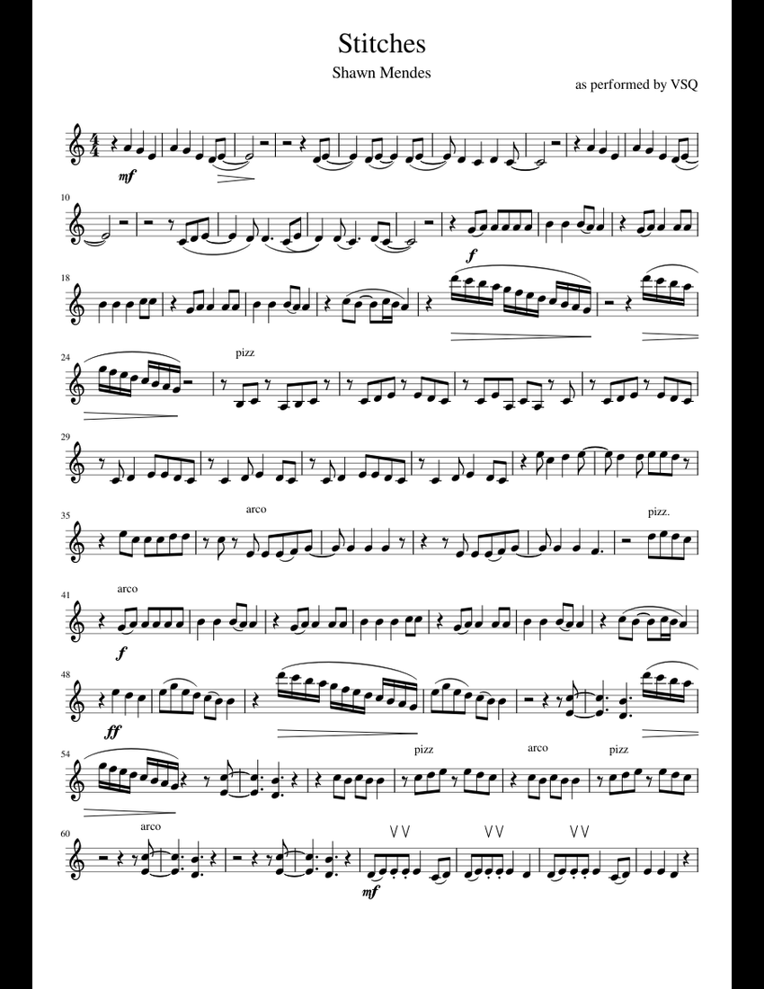 Stitches_Shawn_Mendes sheet music for Violin download free in PDF or MIDI