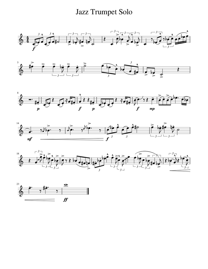 Jazz_Trumpet_Solo Sheet music for Trumpet | Download free in PDF or MIDI | Musescore.com