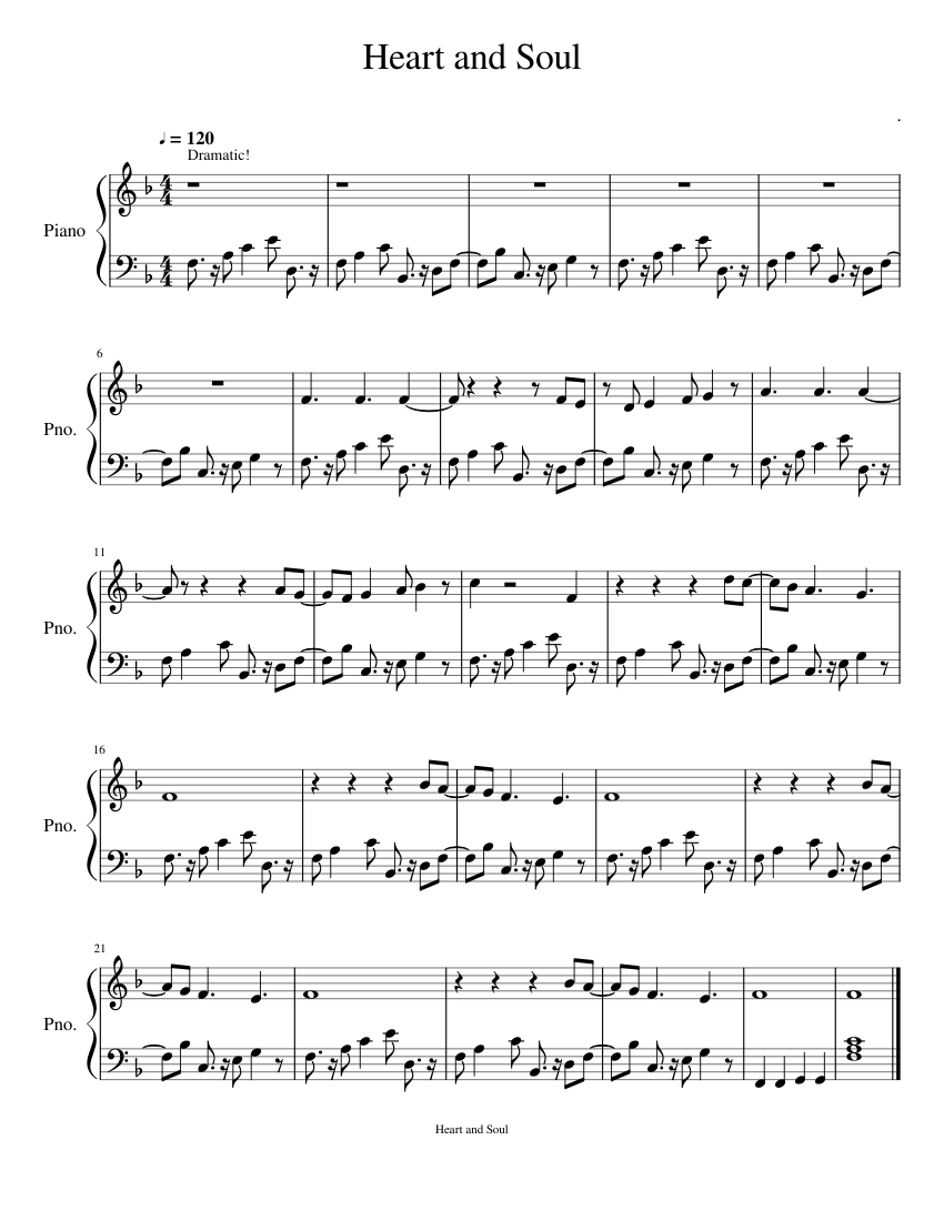Heart and Soul Sheet music for Piano (Solo) | Musescore.com