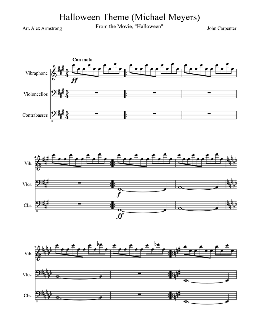 Halloween Theme Sheet music | Download free in PDF or MIDI | Musescore.com