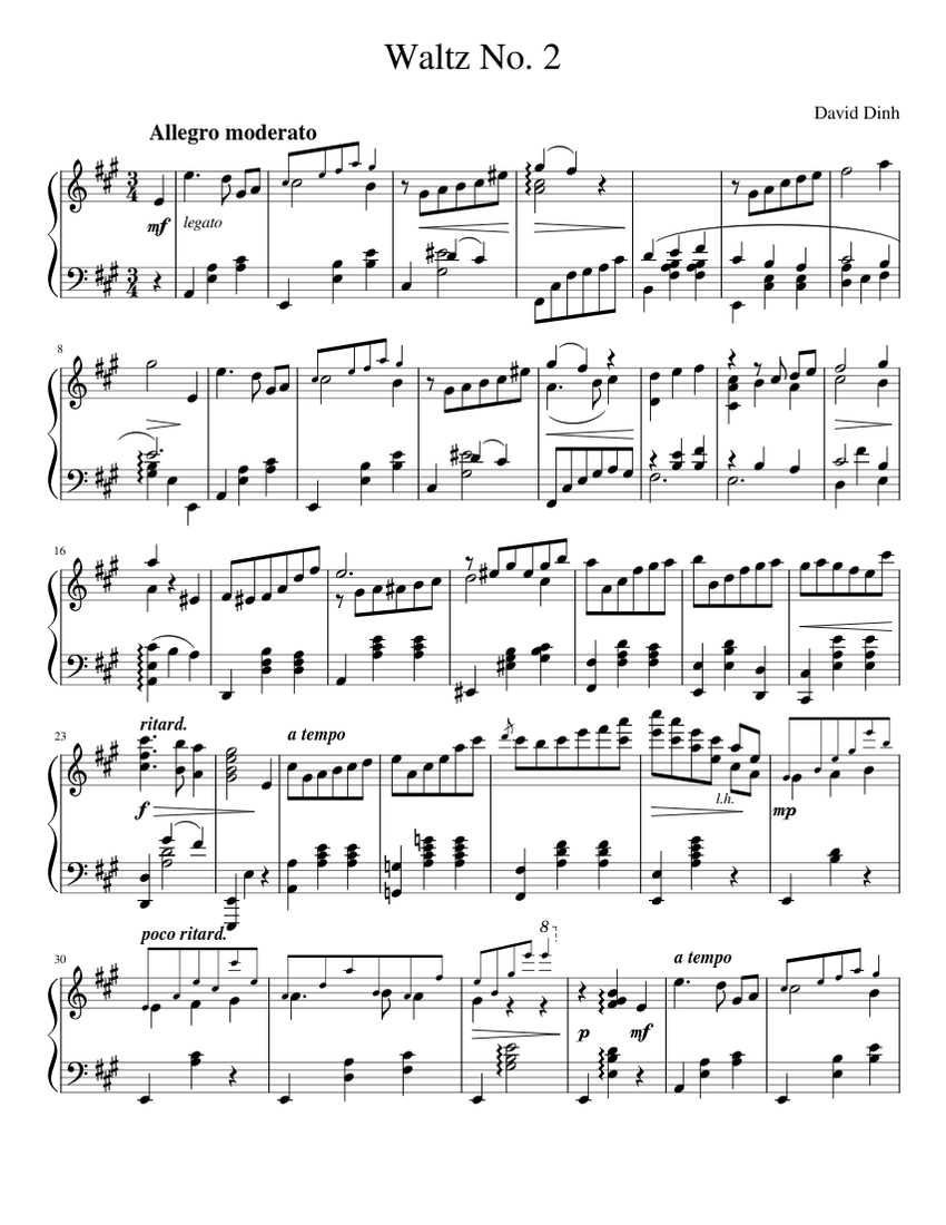 Waltz No. 2 sheet music for Piano download free in PDF or MIDI