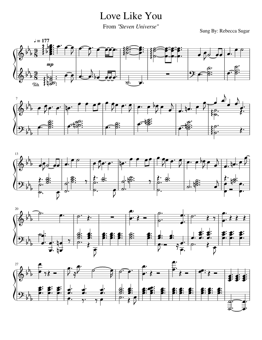 Love Like You From "Steven Universe" Sheet music for Piano (Solo