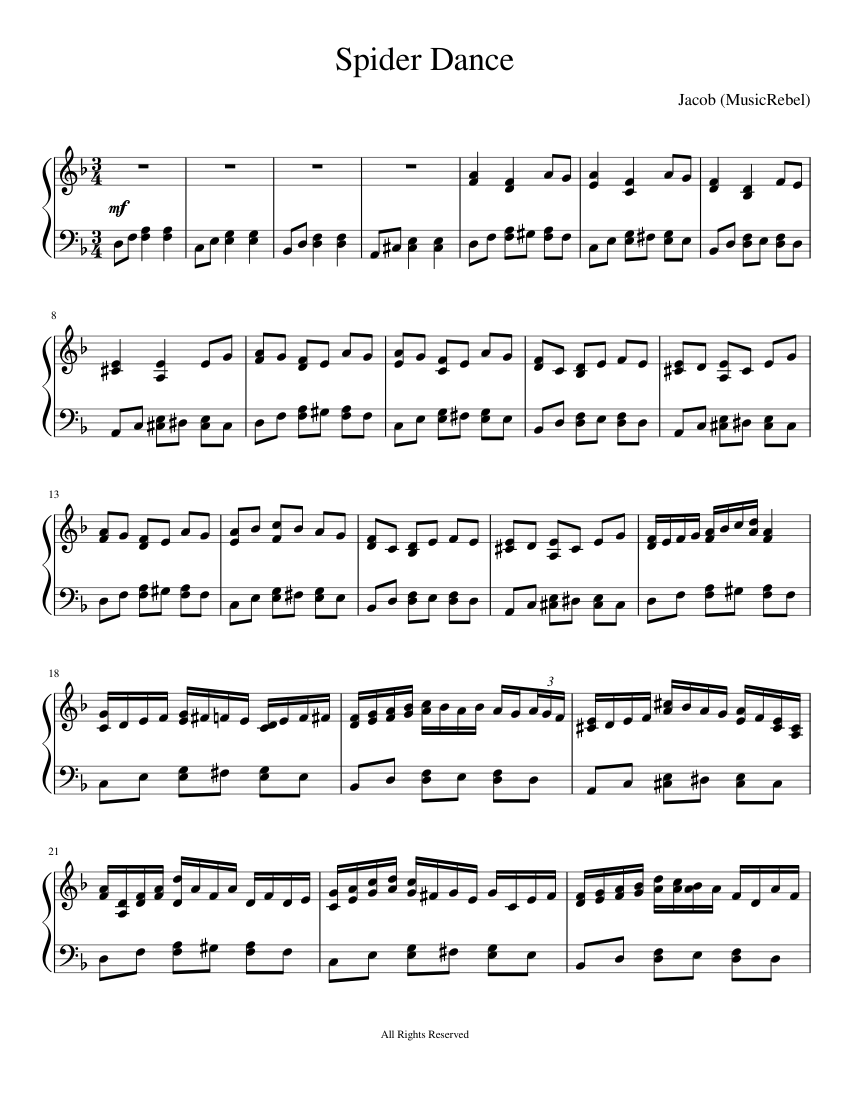Spider Dance (Original Song) Sheet music for Percussion | Download free