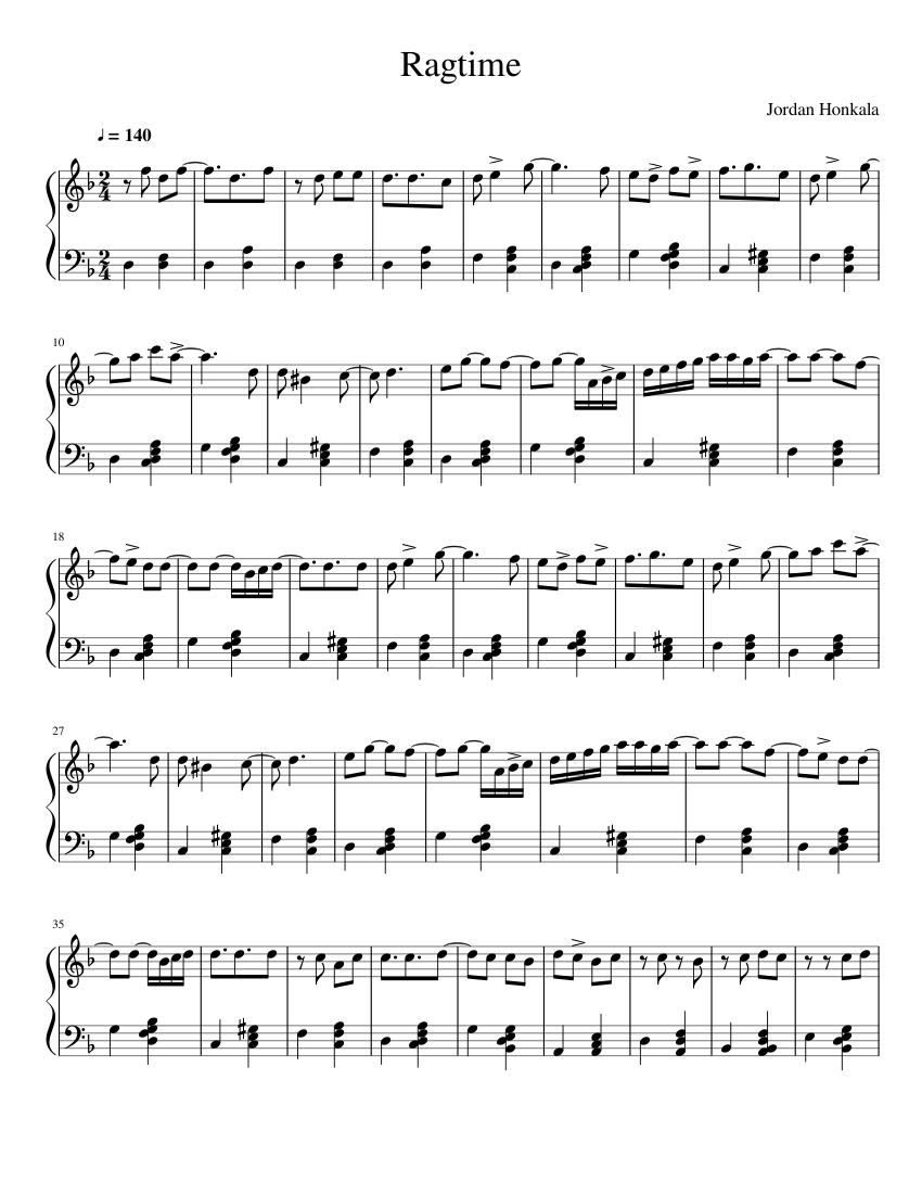 journey on ragtime sheet music