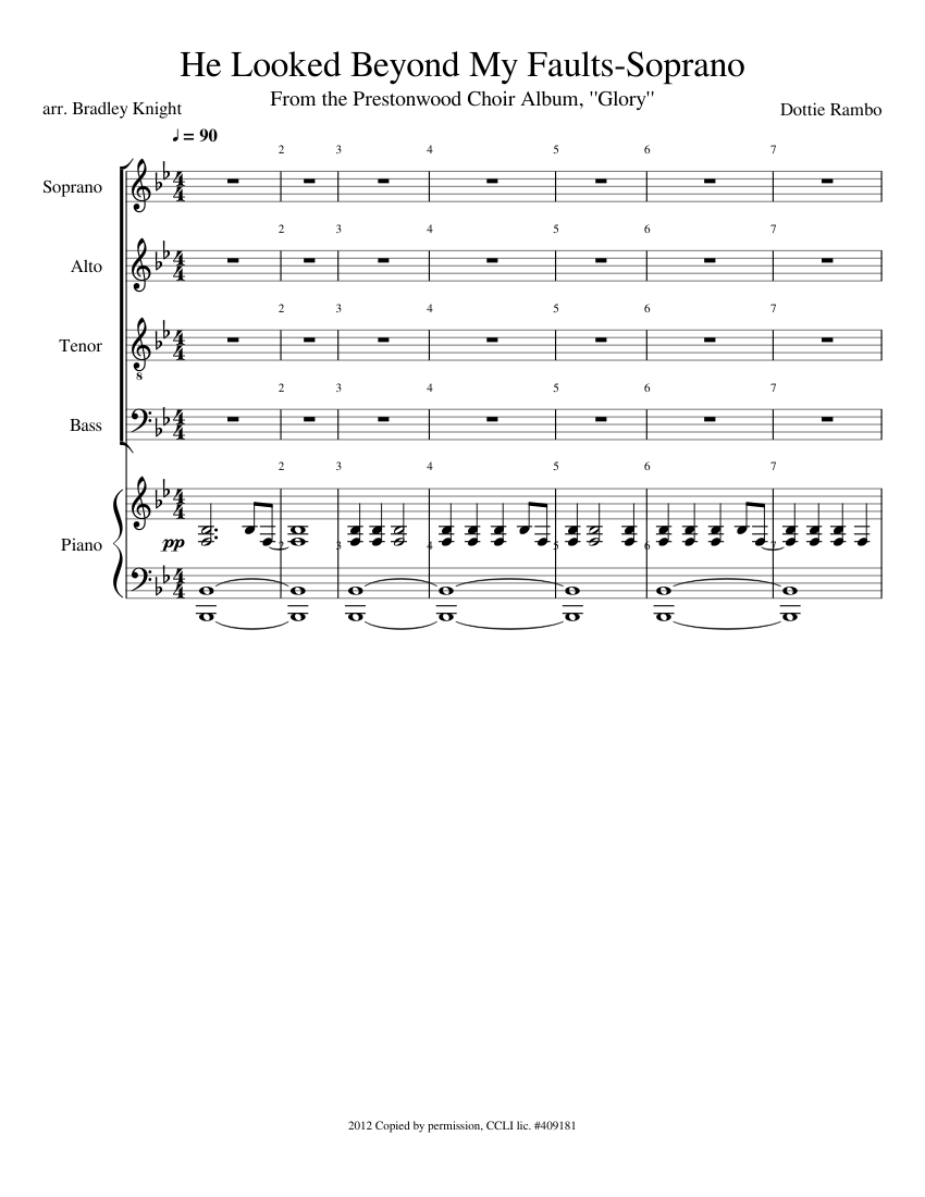 He Looked Beyond My Faults Soprano Sheet Music For Piano Voice Download Free In Pdf Or Midi 
