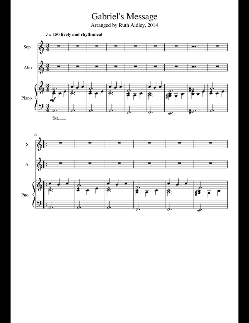 Gabriel s Message sheet music for Piano, Voice download free
