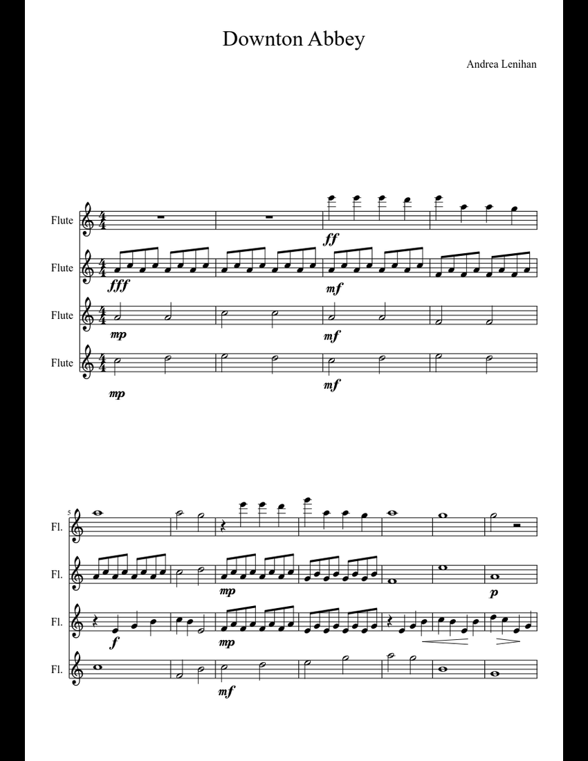 Downton Abbey sheet music download free in PDF or MIDI