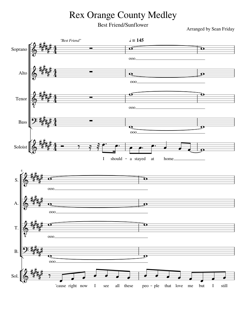 Rex Orange County Medley sheet music for Piano download free in PDF or MIDI