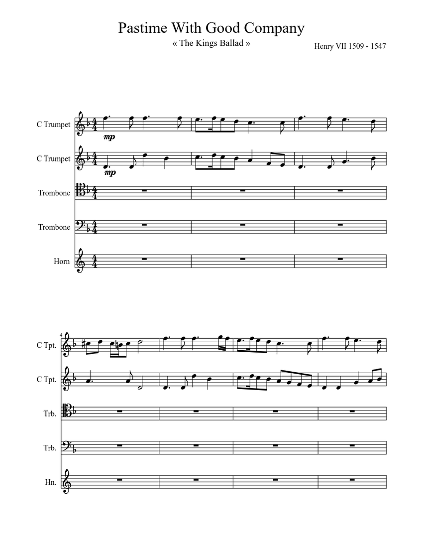 pastime-with-good-company-sheet-music-download-free-in-pdf-or-midi