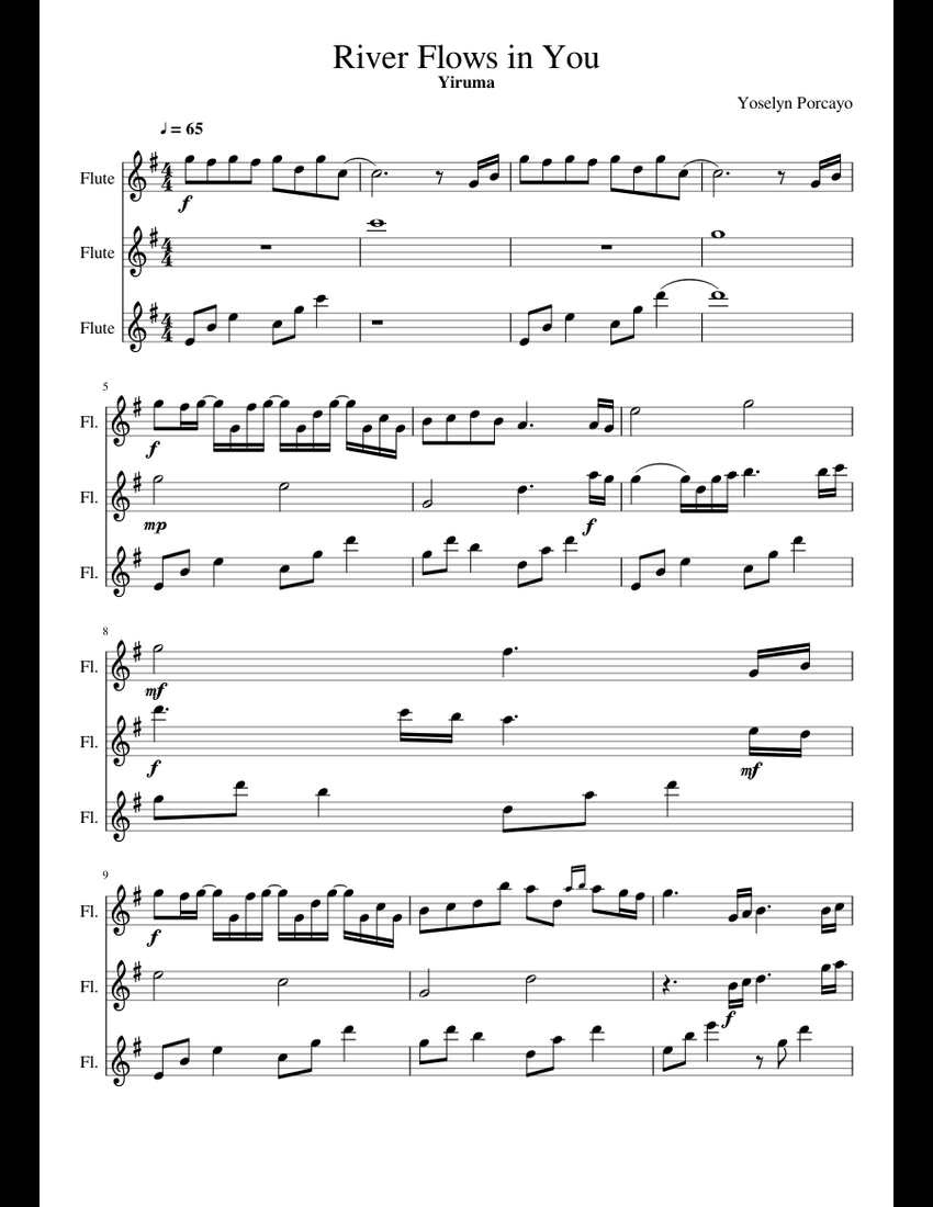 River Flows in You sheet music for Flute download free in PDF or MIDI