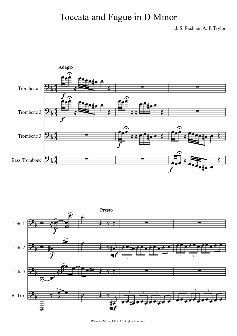 Toccata and Fugue in D Minor sheet music download free in PDF or MIDI