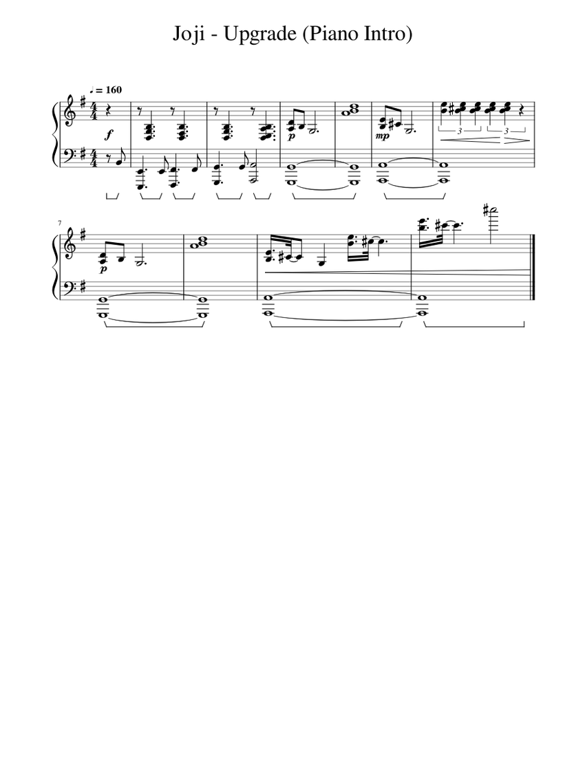Joji - Upgrade (Piano Intro) Sheet music for Piano (Solo) | Musescore.com