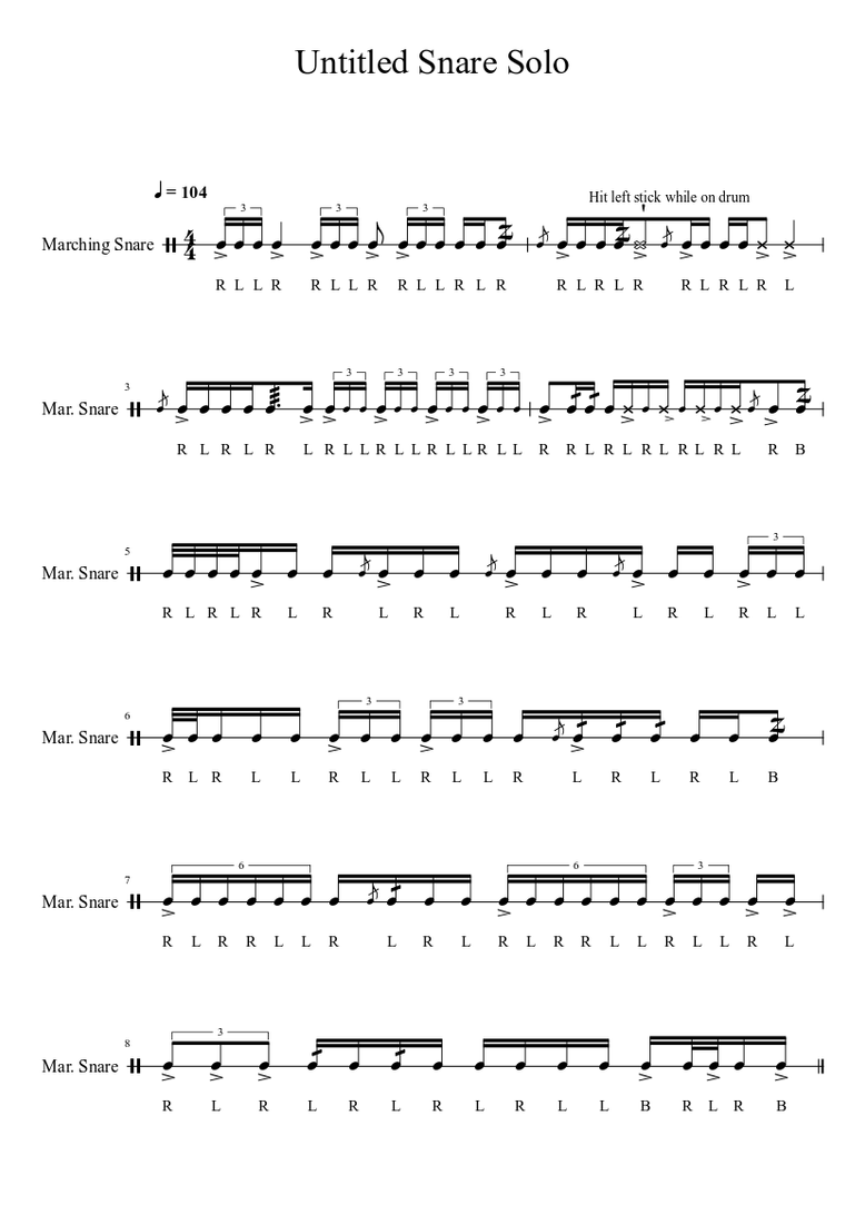 Untitled Snare Drum Solo Sheet music | Musescore.com