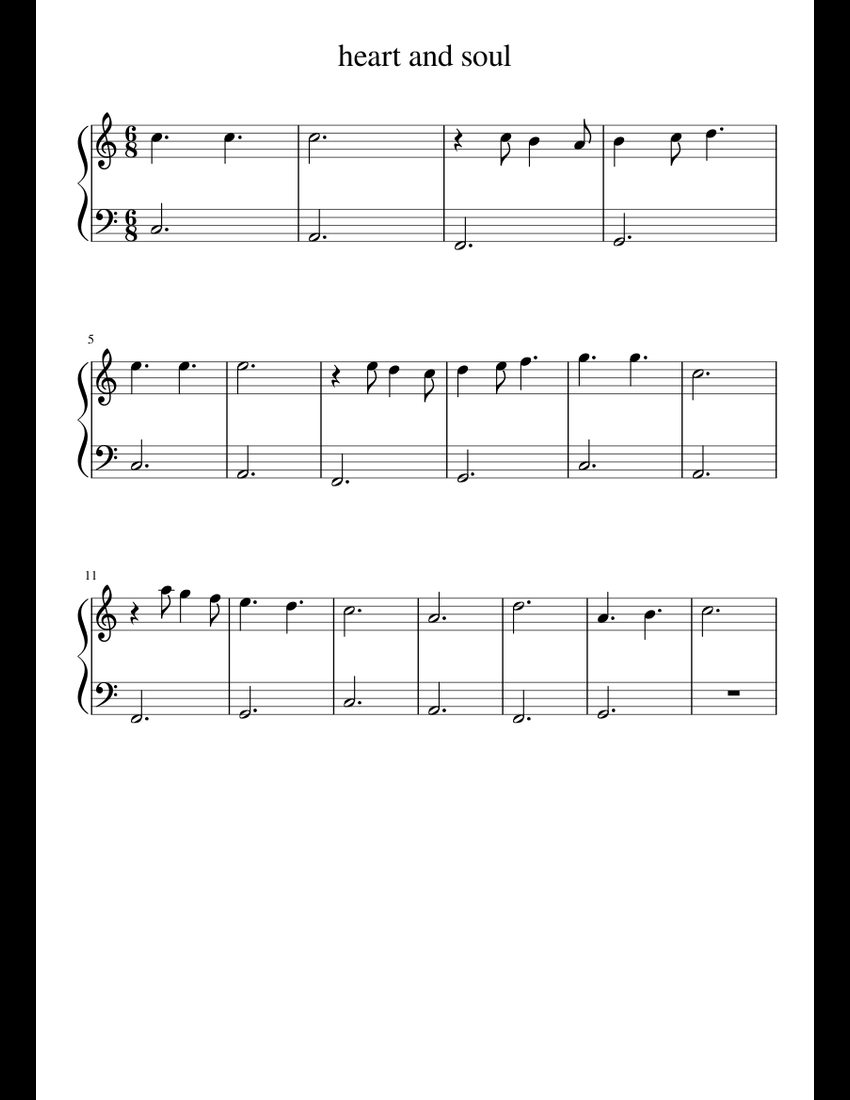 heart and soul sheet music for Piano download free in PDF or MIDI