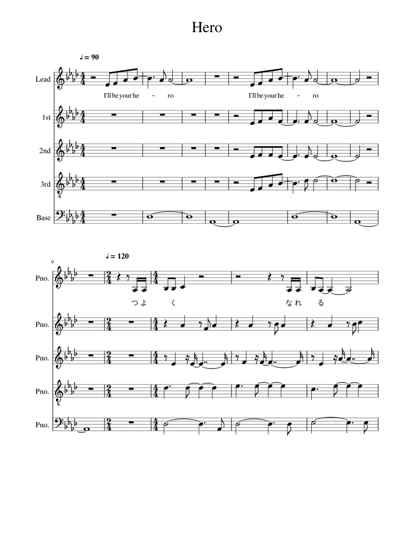 Hero Sheet music for Piano (Mixed Quintet) | Musescore.com