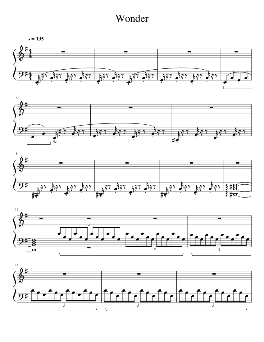 Wonder Sheet music for Piano (Solo) | Musescore.com
