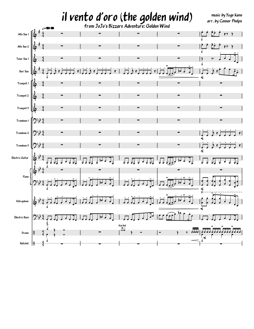 [WIP] il vento d'oro (the golden wind) [arranged for big band/jazz