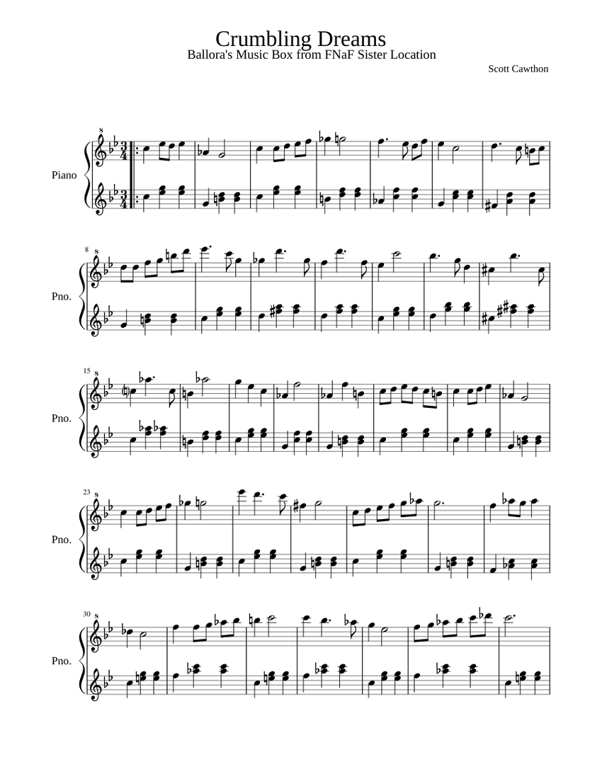 Crumbling Dreams Sheet Music For Piano Download Free In Pdf Or