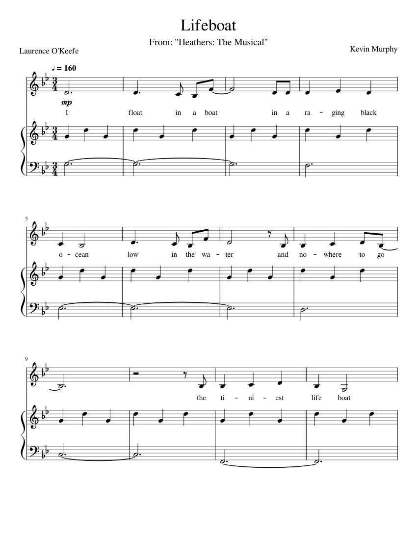 Lifeboat-From "Heathers: The Musical" Sheet music for Piano, Voice