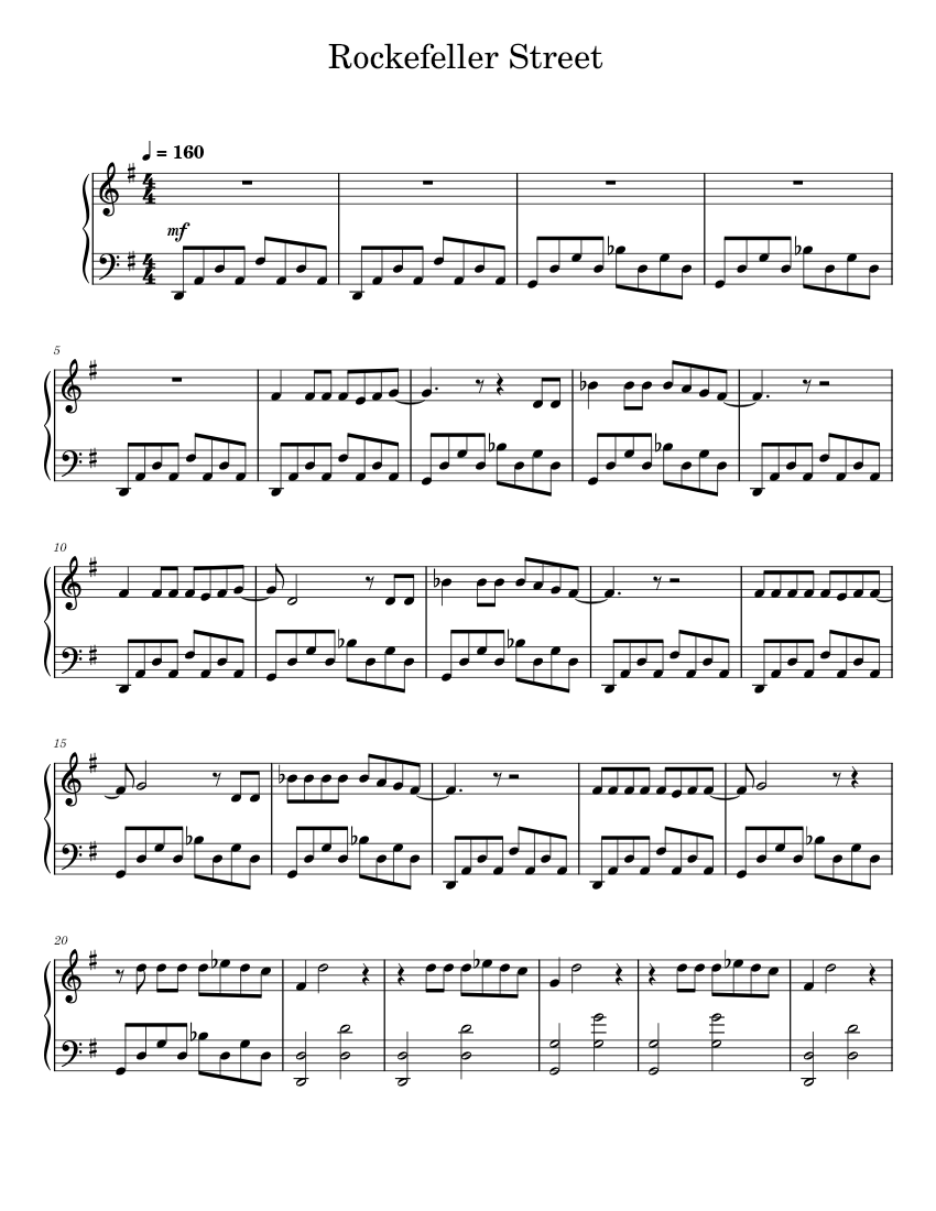 Rockefeller Street Sheet Music For Piano Download Free In Pdf Or