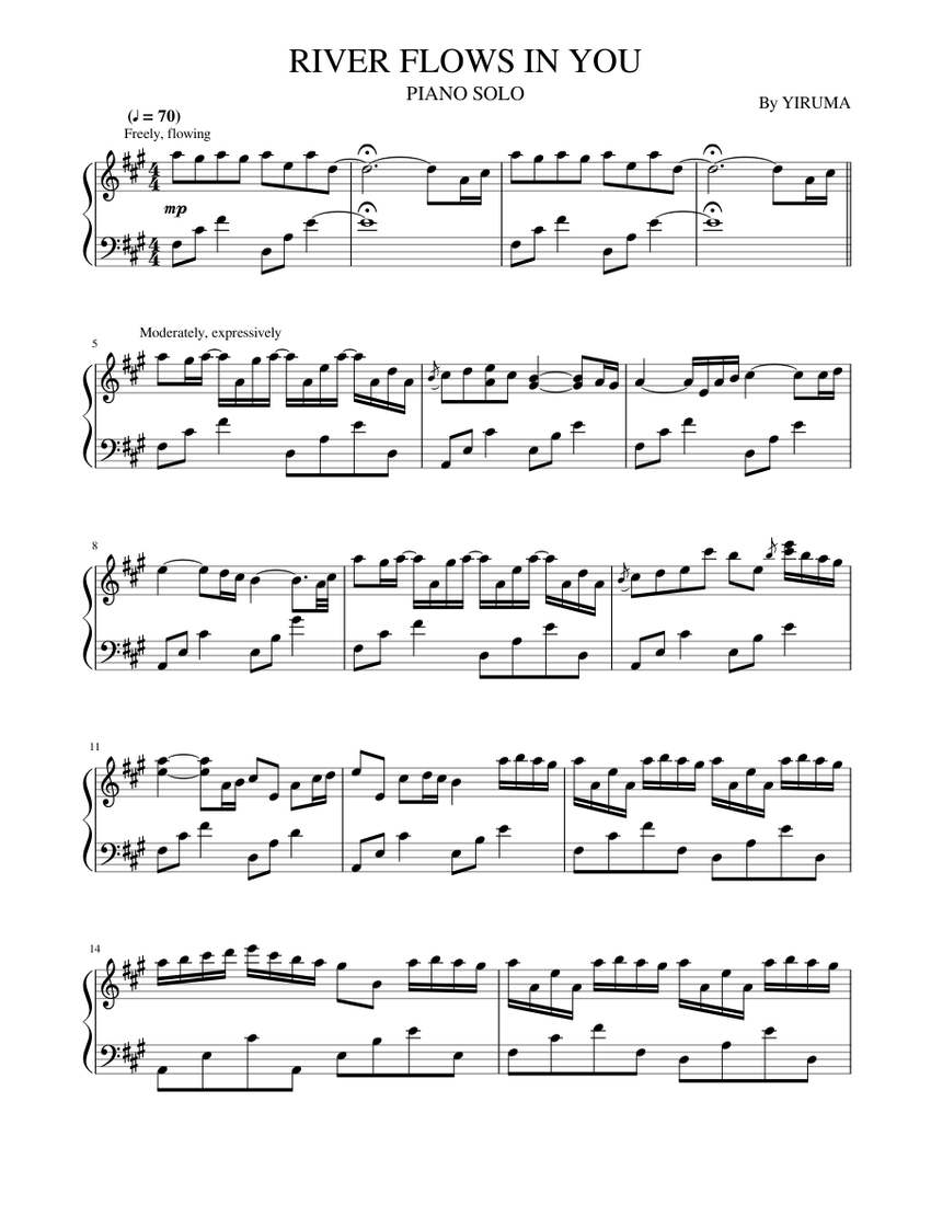 River Flows In You - Piano solo Sheet music for Piano (Solo