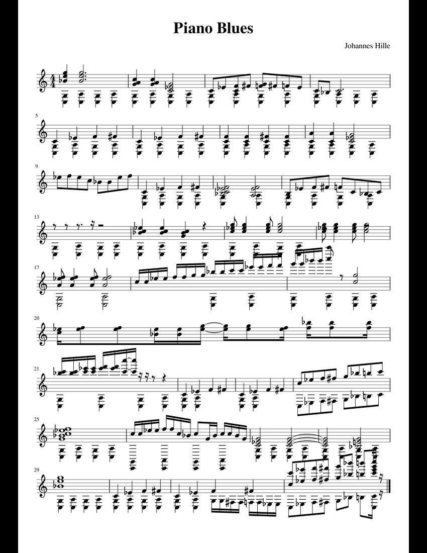 Piano Blues Cmajor sheet music for Piano download free in PDF or MIDI