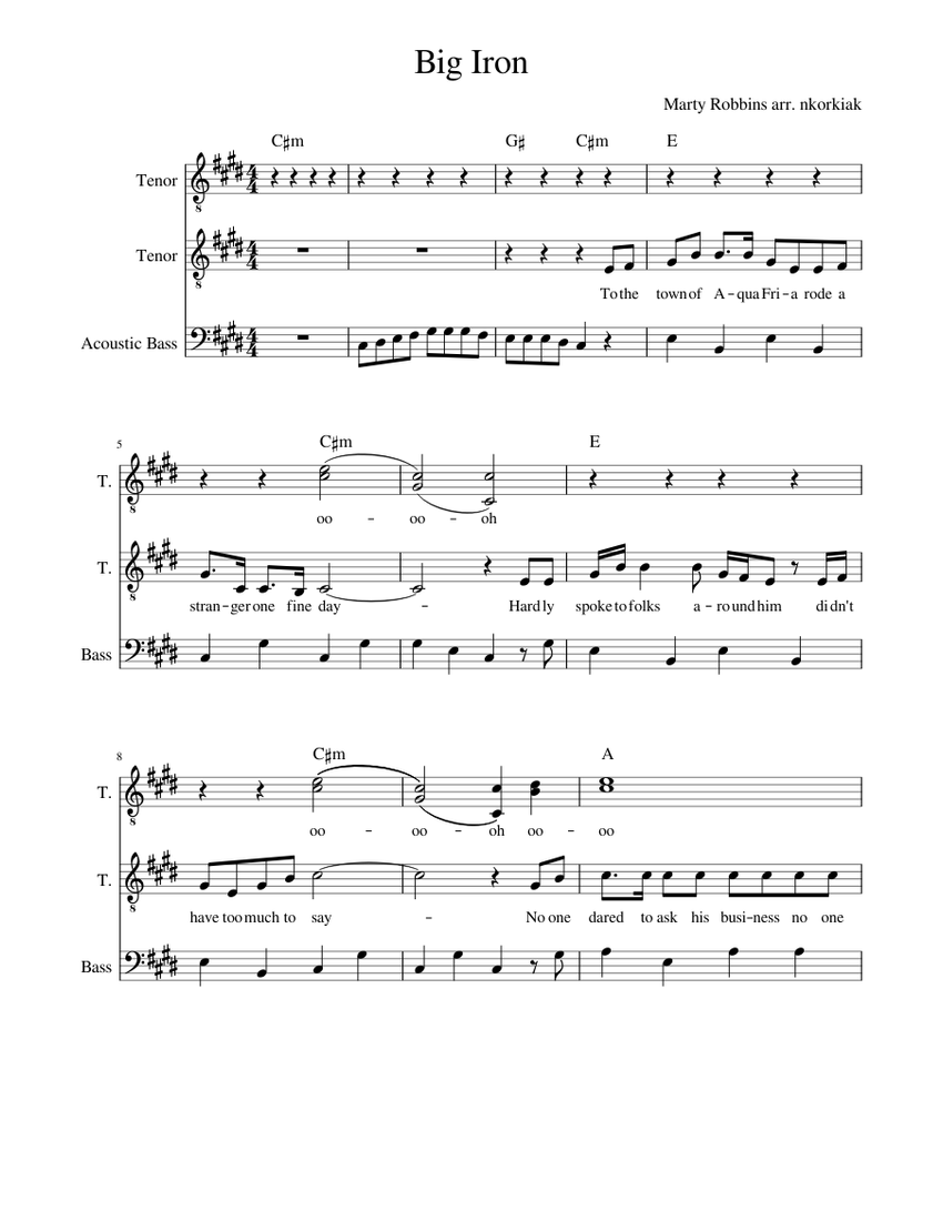 Big Iron Sheet Music For Voice Bass Download Free In PDF Or MIDI Big iron sheet music for voice bass download free in pdf or midi