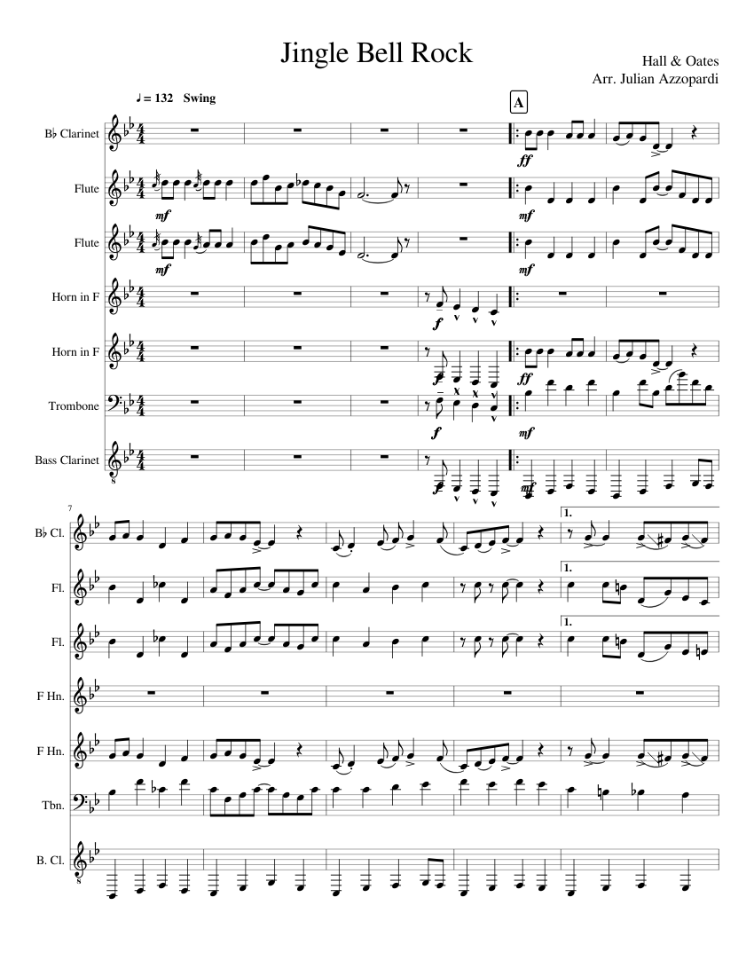 Jingle Bell Rock Sheet music for Flute, French Horn, Trombone