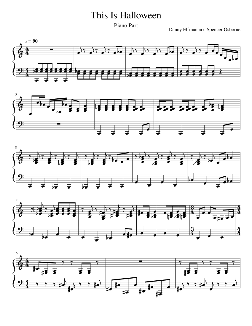This Is Halloween Piano Sheet music for Piano (Solo) | Musescore.com
