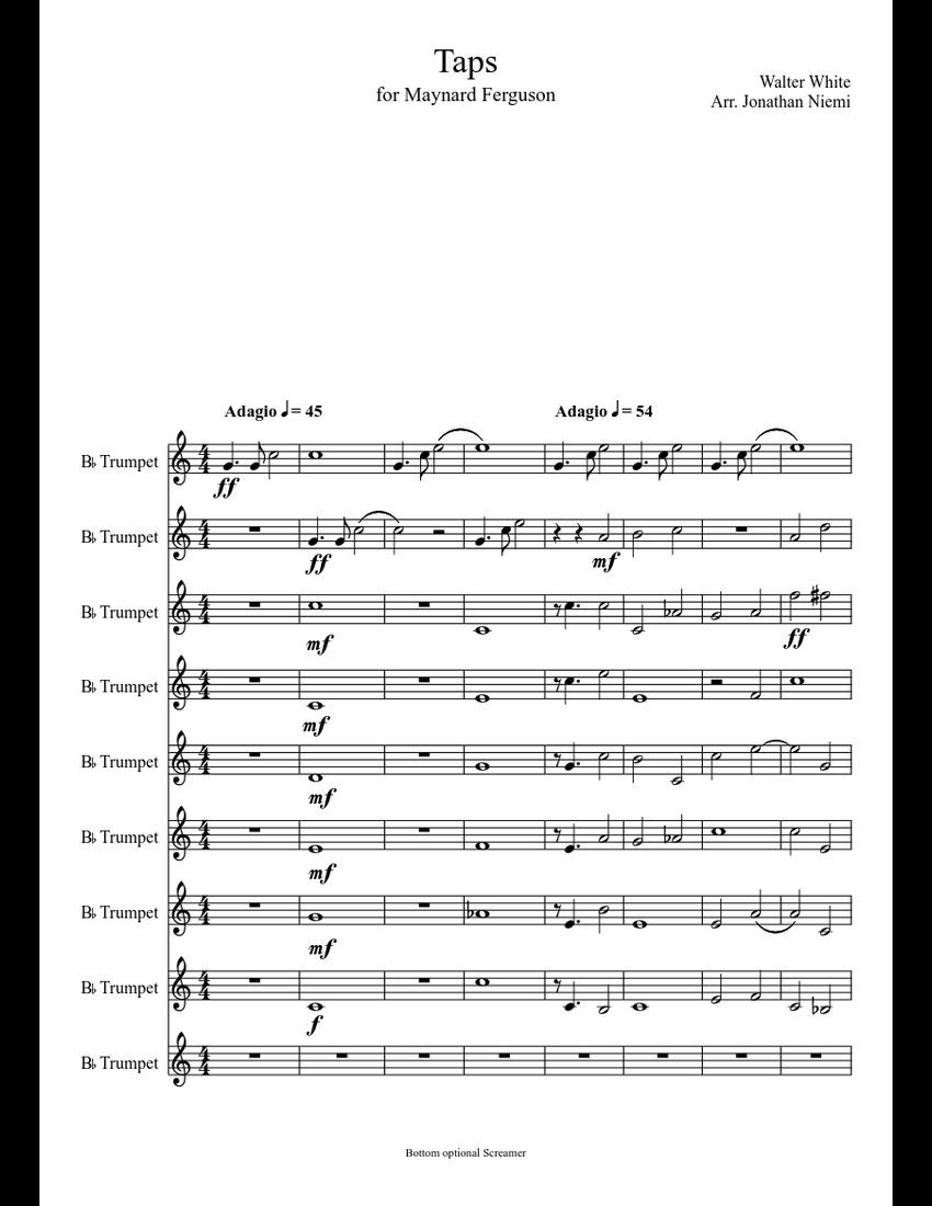 Taps for Maynard sheet music download free in PDF or MIDI