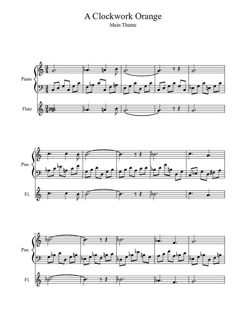 main theme from "A CLOCKWORK ORANGE" Sheet music | Download free in PDF