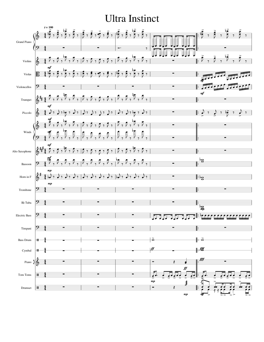 Dragon Ball Super Ultra Instinct Theme Sheet Music For Piano