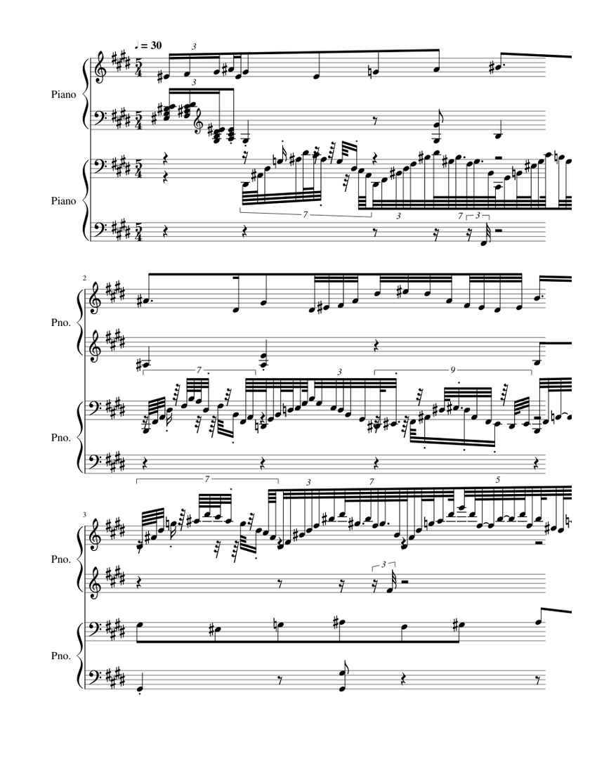 Prelude In C Sharp Major Waterworks Sheet music for Piano (Piano Duo