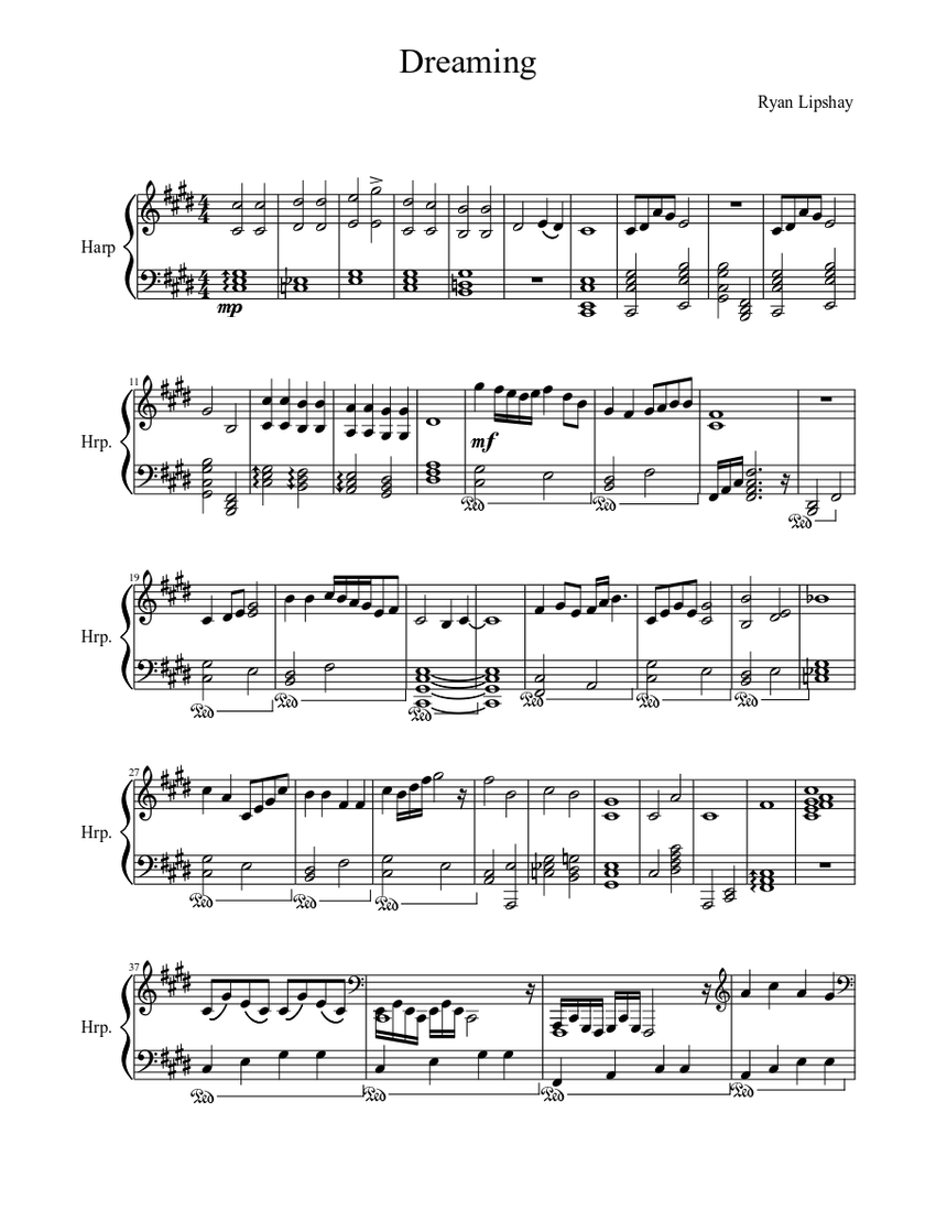 Dreaming Sheet Music Download Free In PDF Or MIDI Musescore