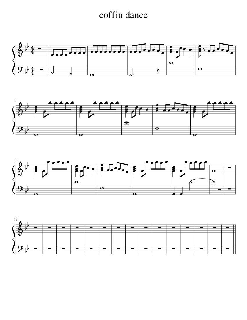 coffin dance Sheet music for Piano (Solo) | Musescore.com