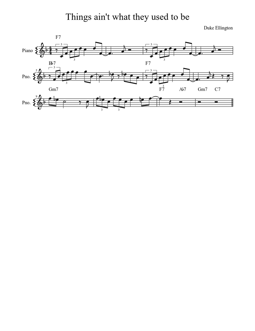Things Aint What They Used To Be Chords Things Aint What They Used To Be Chords