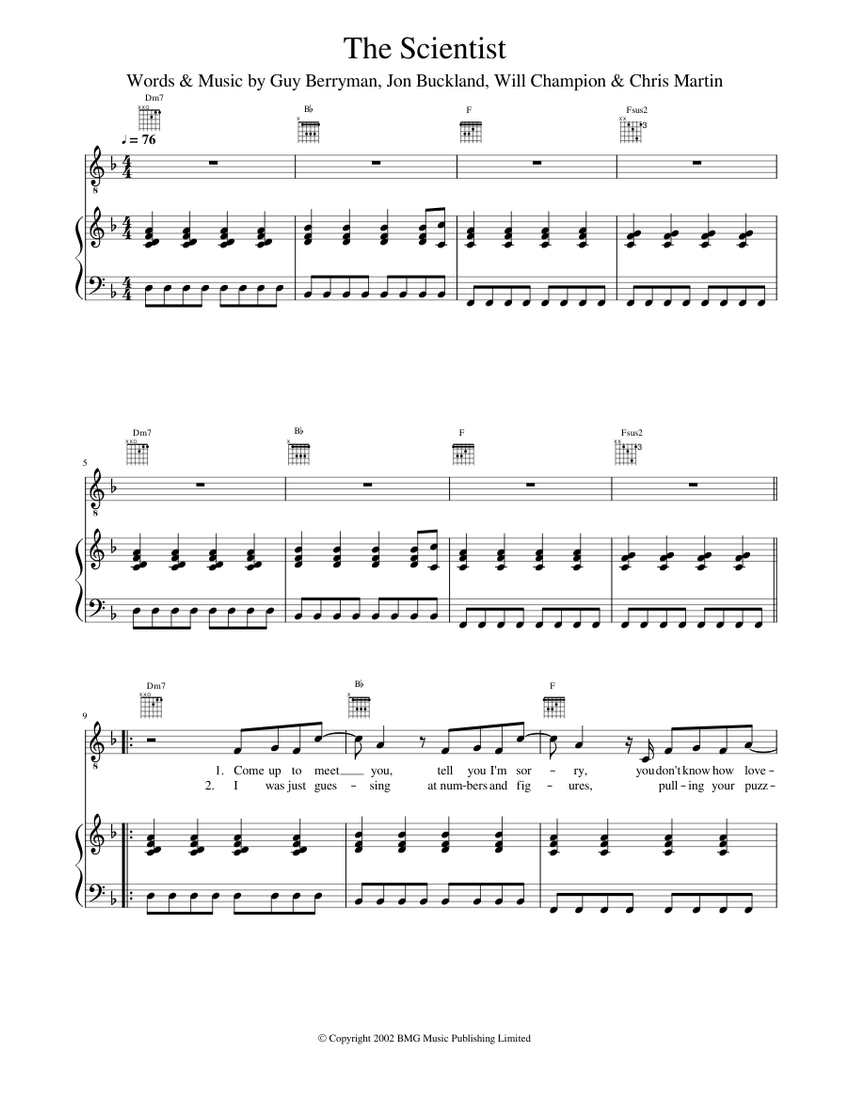 The Scientist - Coldplay Sheet music for Piano, Voice | Download free