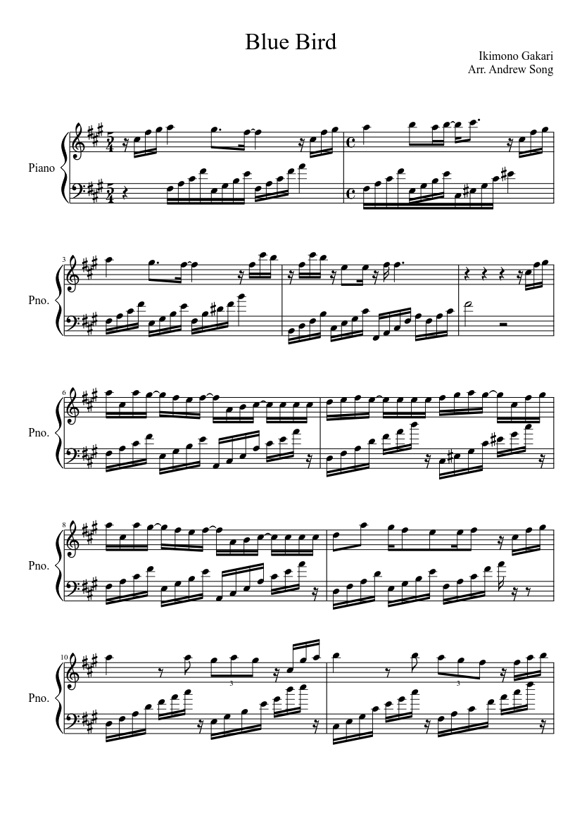 Blue Bird sheet music download free in PDF or MIDI