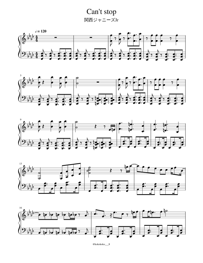 Can't_stop Sheet music for Piano (Solo) | Musescore.com