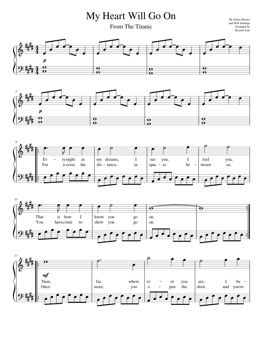 My_Heart_Will_Go_On Sheet music for Piano (Solo) | Musescore.com