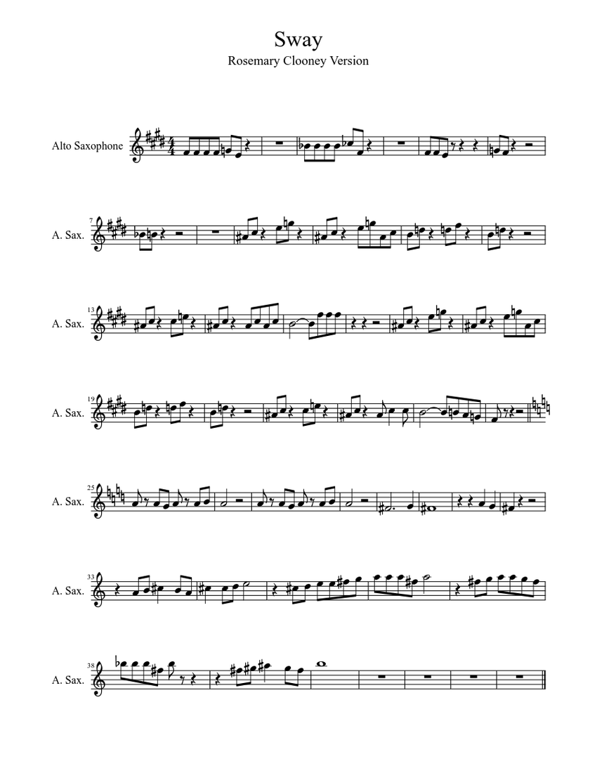 Sway Sheet music | Download free in PDF or MIDI | Musescore.com
