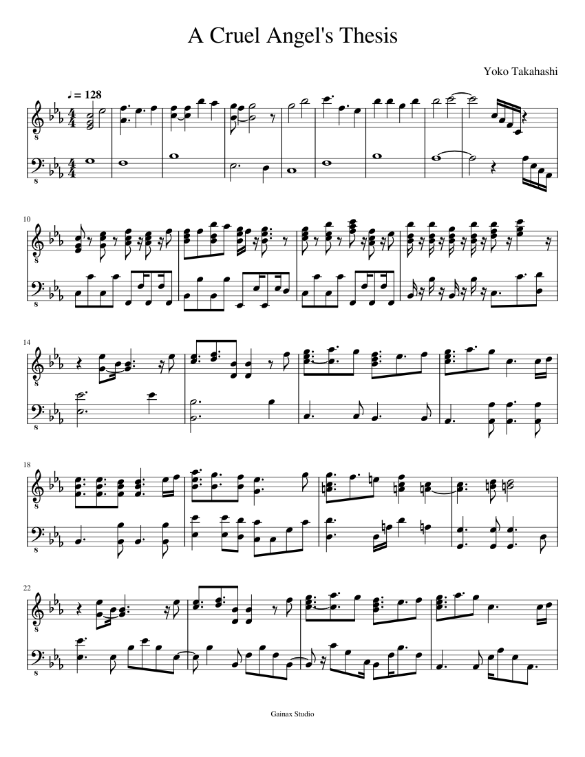 a cruel angel's thesis musescore