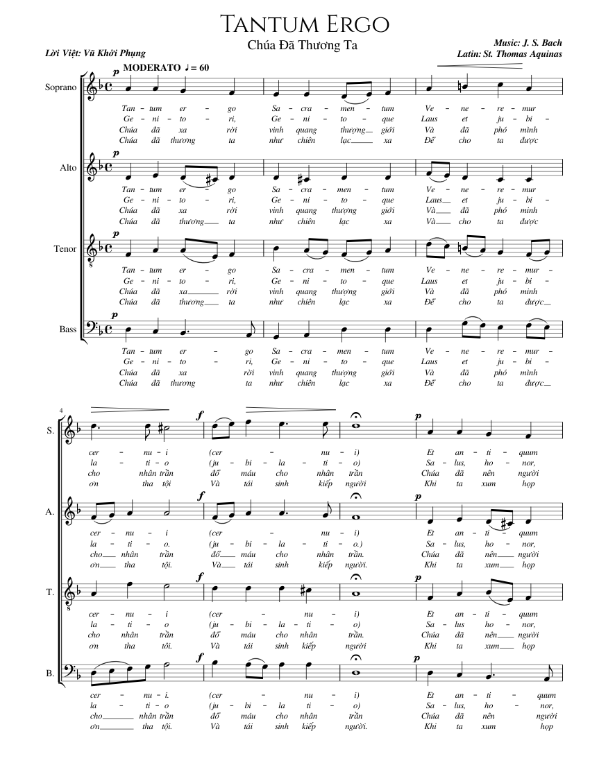Tantum Ergo-SATB sheet music for Organ download free in PDF or MIDI