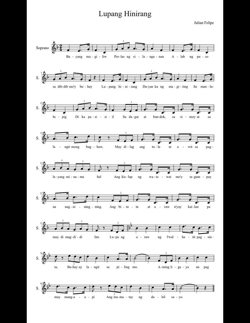 Lupang Hinirang sheet music for Voice download free in PDF or MIDI